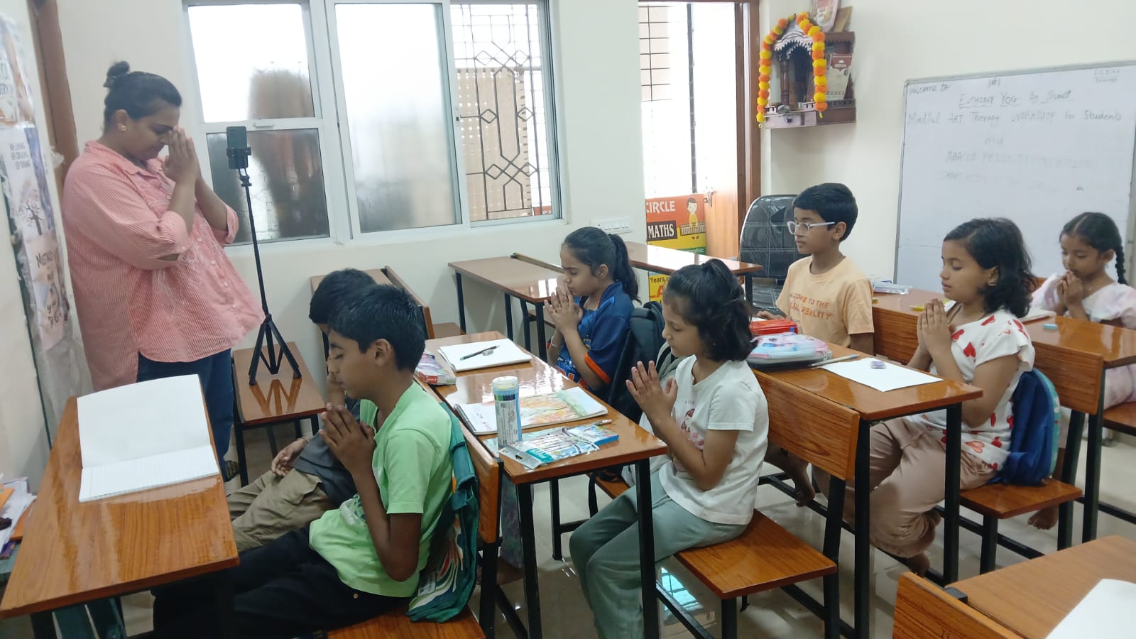Young student focused on drawing activity at Art Therapy Workshop, Smart Kids Study Circle Nagpur